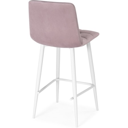 Baric stool for metal/velor, white/pink 43x42x93 cm-3