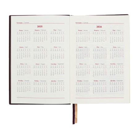 Dated 2025 diary, A5, 176 sheets of Escalada, solid cover of artificial leather, 3D design, foil, liescam embossing, cream block 70 g/m2, brown-7