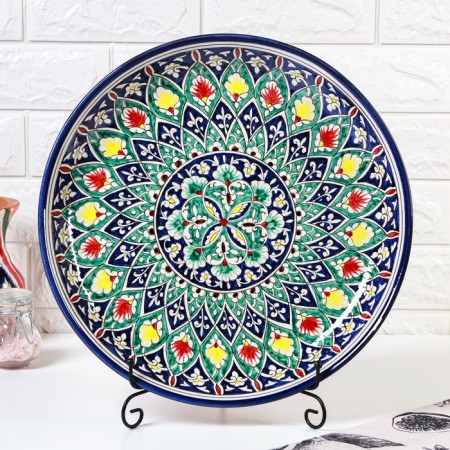Largan Rishtan ceramics "Flowers", 36cm, blue-1