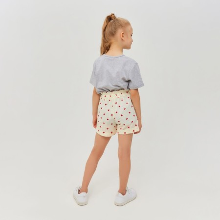 Шорты для девочки MINAKU: Cotton Collection цвет бежевый, рост 98-2