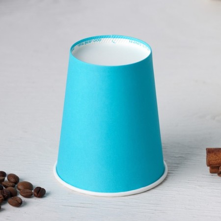 A cup paper disposable “classic”, 250 ml, d = 8 cm, turquoise color, 50 pcs/un-1
