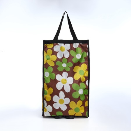 Folding bag on Velcro, 2 wheels, colorful color-1
