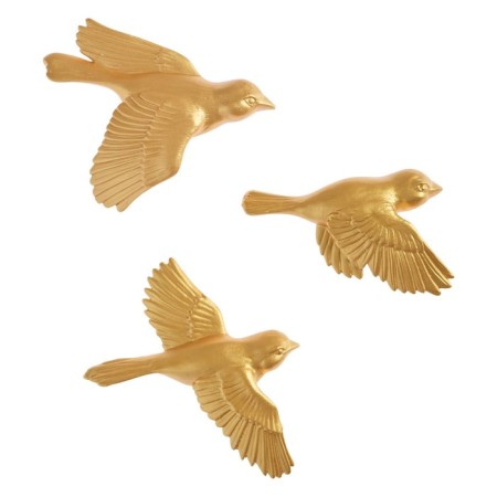 The decoration is wall, plaster panel "birds" 3 pcs, golden-1