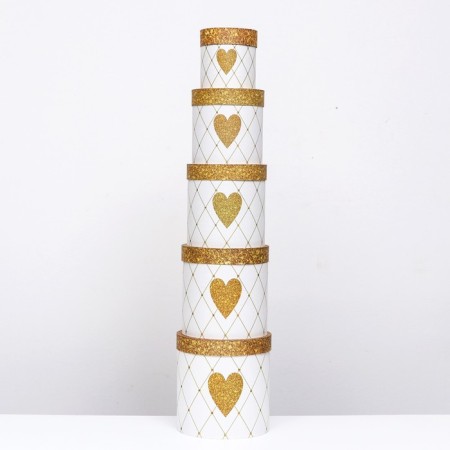 Set of round boxes 5V1 "Golden Heart", 25 × 25 ‒15 × 15 cm-2