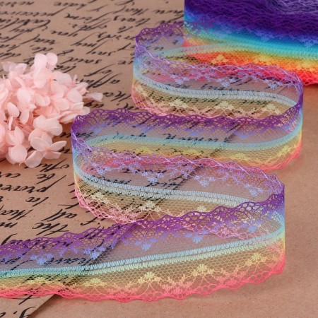 Capricon lace "Rainbow Bright", 35 mm × 10 ± 1 m, color multi -colored No. 1-2