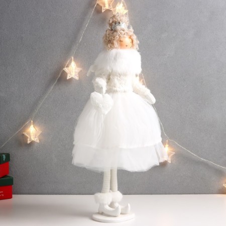 Interior doll "Princess in a lush white dress with heart" 20x20x50 cm-1