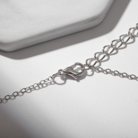 Pendant “Give Happiness” Zircon, Infinity, white in silver, 45 cm-3