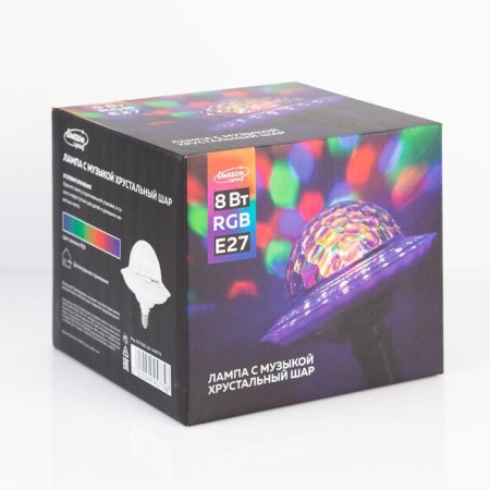 Light device "Crystal ball" 19 cm, E27, speaker, remote control, glow RGB-9