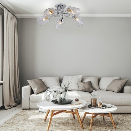 Ceiling light ESCADA, 1113/5PL. 5x40W, E27, 550x550x220 mm, chromium color-3