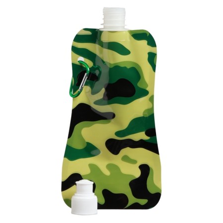 Water flask, 400 ml, "camouflage", 26 x 12 cm, green-1