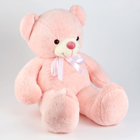 Soft toy "Bear" with a bow, the color is light pink, 85 cm-2