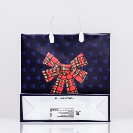 Gift package "Bow on blue", soft plastic, 30 x 30 cm, 120 μm-1