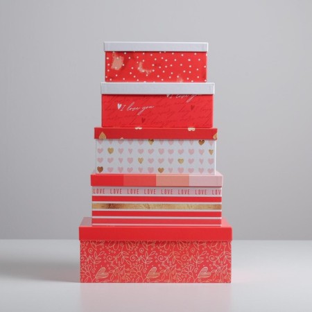 Set of boxes 5 in 1, gift packaging, “love”, 22 x 14 x 8.5 - 32.5 x 20 x 12.5 cm-1