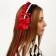 Carnival bandage "Lolita", red color with black lace