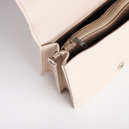 Women's bag Textura, messenger, small size, beige color-5