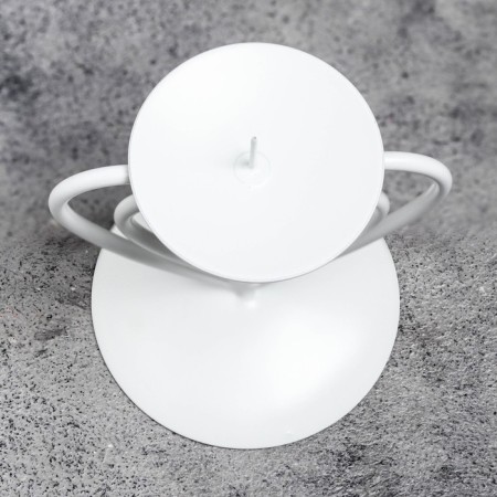 Glamur candlestick Metal per 1 candle, 9x10.2 cm, white-3