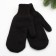 Female mittens, black color, size 18