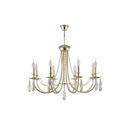 Crystal Lux, Victoria 3340/308, E14, 8x60 W, 52.3x74x74 cm, Golden color