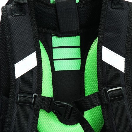 School backpack 38 x 30 x 16 cm, ergonomic back, Stavia "cyber", black-11