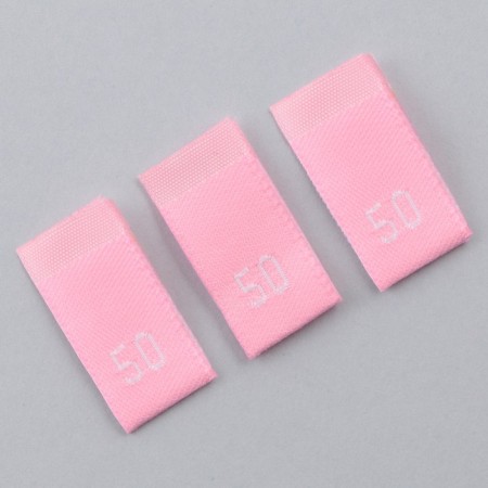 Textile strip "50", 4.6 x 1.1 cm, pink color-1