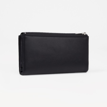 Women's wallet on magnets, black color-1