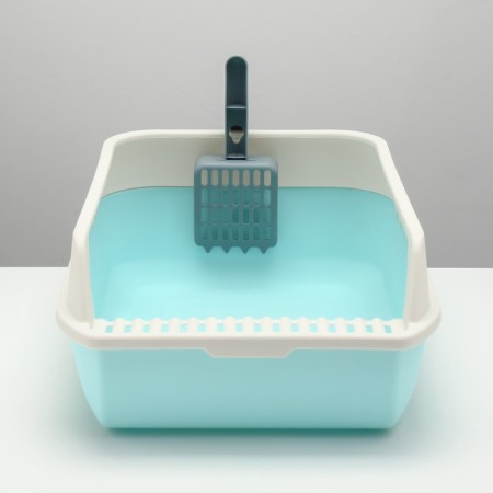 A high side toilet with a scoop and a filter, 50 x 36 x 21 cm, blue-2