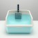 A high side toilet with a scoop and a filter, 50 x 36 x 21 cm, blue
