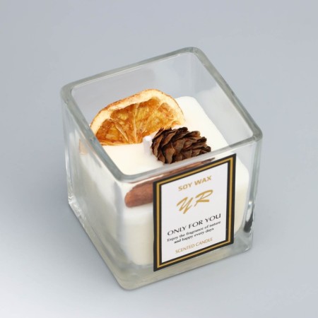 Aromatic candle in a glass "Soy Wax", citrus-3