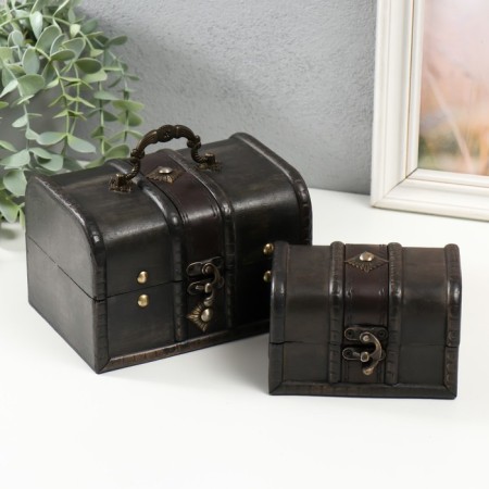 Casket tree "Romb" set 2 pcs gray-brown 7.8x11.8x8 cm 11x15.7x11.5 cm