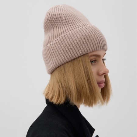 Women's hat minku with gateway, size 54-56, beige color-1