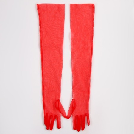 Carnival accessory- transparent gloves, red color-3