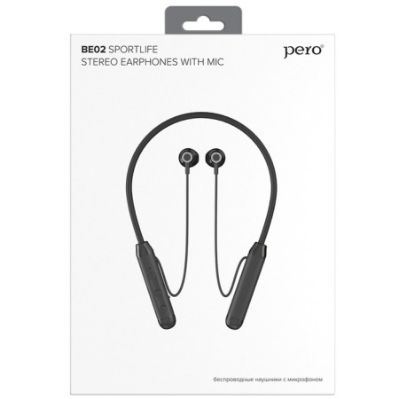 Headphones Pero Be02 Sportlife, wireless, BT 5.1, microphone, 150 mAh, up to 14 hours, black-3
