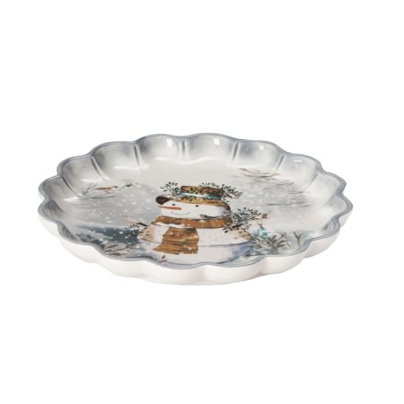 Serving shares "Christmas snowman", d = 20 cm, white color-2
