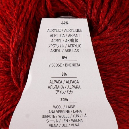 Yarn "Milano" 8%alpaca, 20%wool, 8%viscose, 64%acrylic 130m/50g (857 terracotta)-3