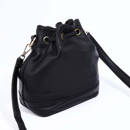 Cross-Body bag on puff, black color-1