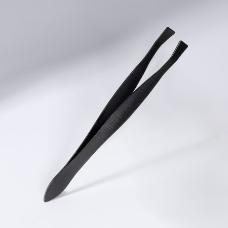 Direct tweezers, narrow, 8.5 cm, black color-1