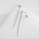 Earrings with Xuping rhinestones hanging, sketch, white color in silver