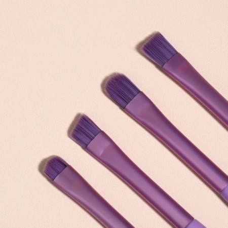 A set of makeup brushes, 6 items, PVC package, purple color-6