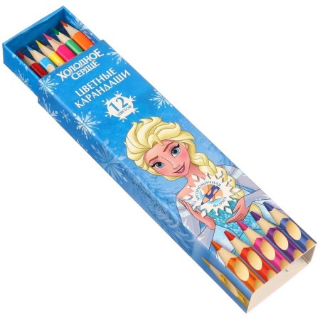 Colored pencils, 12 colors, trihedral, cold heart-8