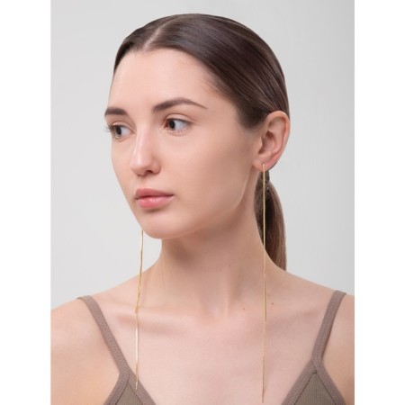 Hanging earrings "maxi", color gold, 23 cm-4