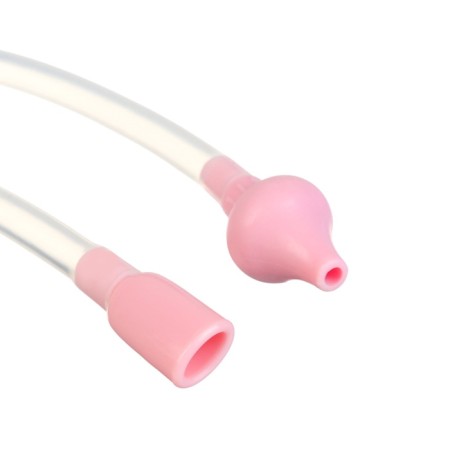 Nasal aspirator with a diverted pipe "Owl", pink color-6