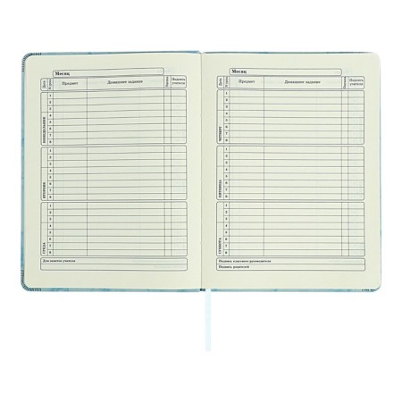 Diary 1-11 grade "Blue marble", artificial leather, a solid cover with embossing, with liesa, 48 sheets-7