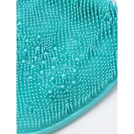 Silicone massage rug for washing legs and body, on suction cups, blue color-2