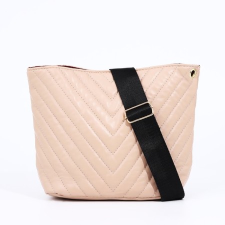 Cross-Bodi Bag on a zipper, beige color-1