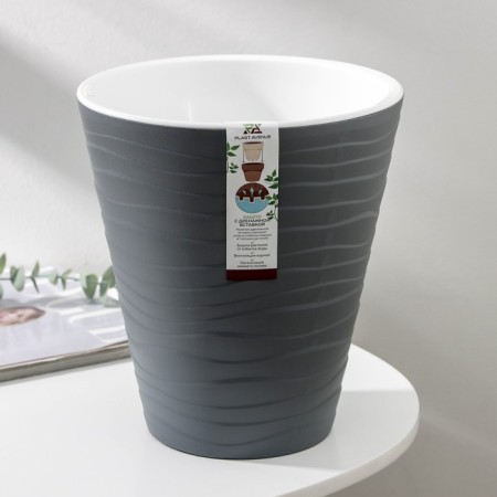 Kashpo for flowers with an insert "Valencia", 5.2 l, color anthracite-4