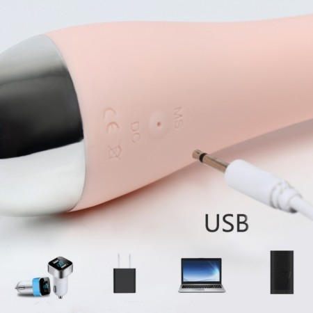 Massage vibrator, 10 modes, 22 x 3 cm, USB ZU, pink-5