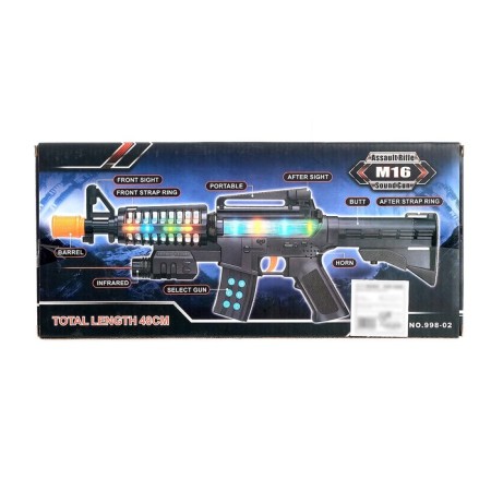 M16 automatic, light and sound effects, works from batteries-5
