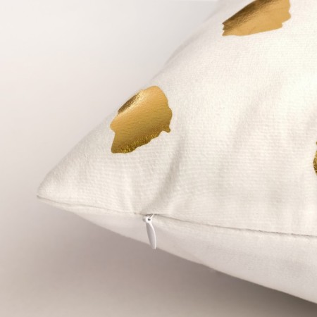 Decorative pillow "Ethel" white peas, 40x40 cm, velor, 100% p/e-1