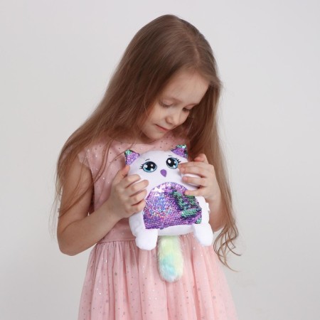 Soft toy with sequins "Owl", 17 cm x 9 cm x 15 cm-2