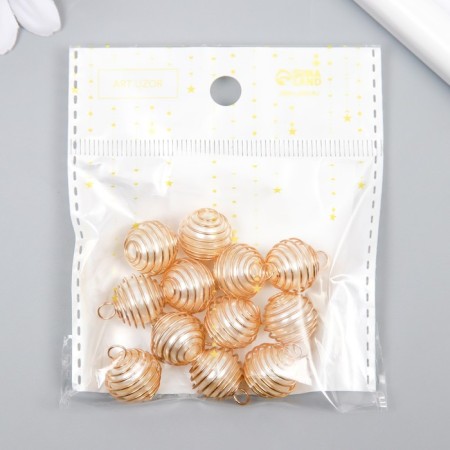 Decor for creativity Metal "Pearl ball in the spring" gold 1.4x1.4x1.4 cm-2